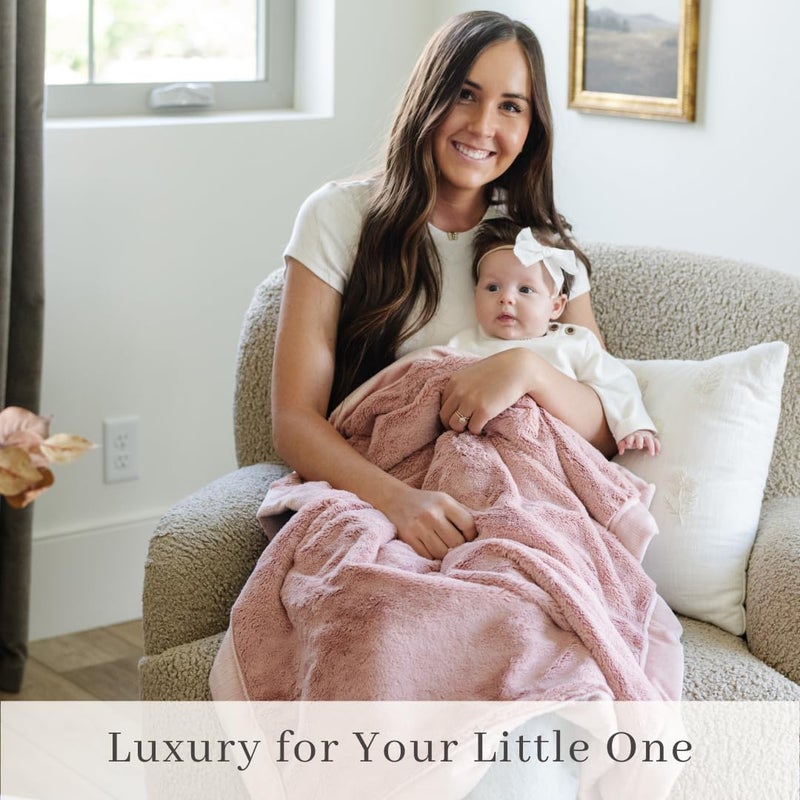 SARANONI Luxury Receiving Blankets for Babies | Ultra-Soft Lush and Boutique Quality Baby Blanket | Ballet Slipper Pink - 40" x 30" - Image 4